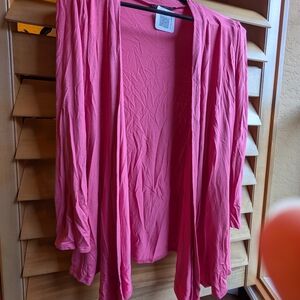 Pink Women's Open Front Cardigan